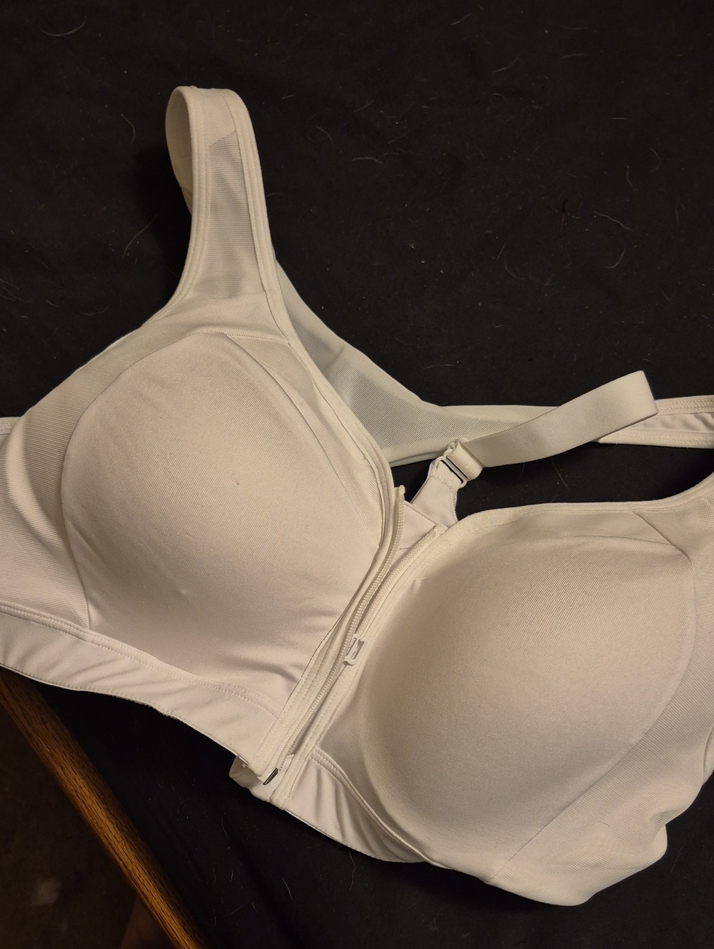 Champion White Zip Front Sports Bra
